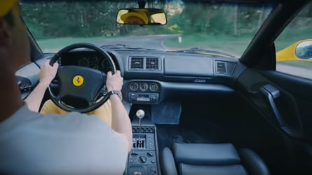 Une Ferrari F355, une route forestière : voici ce qu'est le paradis de l'automobile