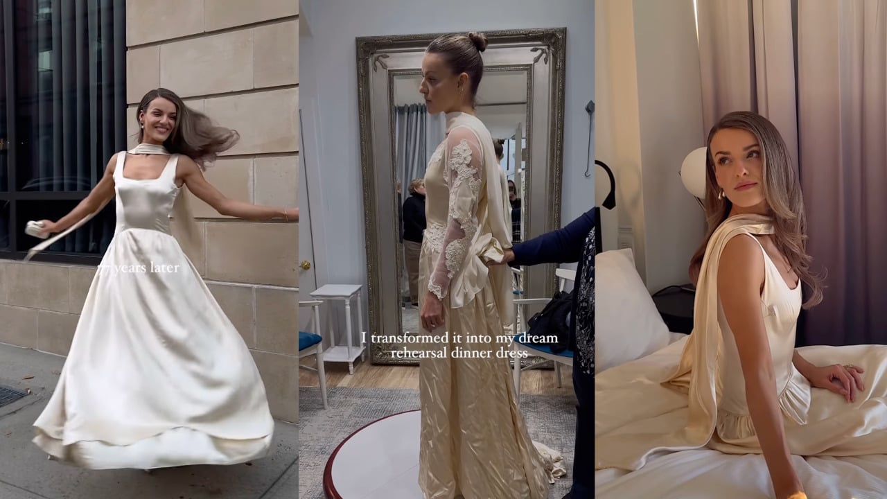 Elle "ruine" complètement la robe de mariée de sa grand-mère de 1948 en voulant la moderniser...