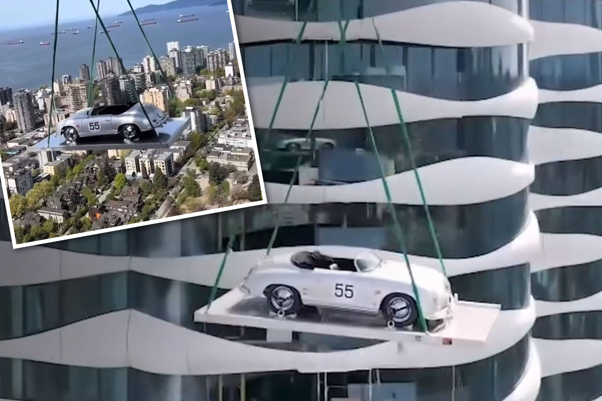 VIDEO - Hisser sa Porsche 356 Speedster dans son penthouse, ce Canadien l???a fait !