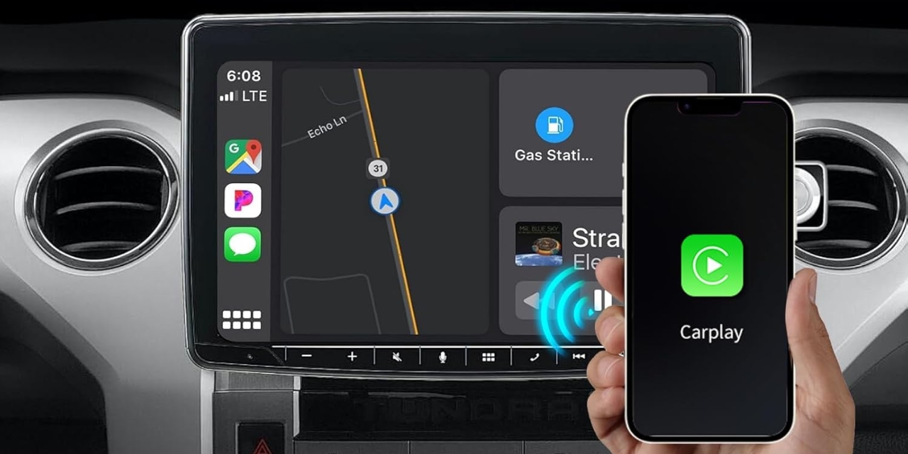 Profitez du meilleur de votre smartphone en voiture avec cet adaptateur CarPlay sans fil à petit...