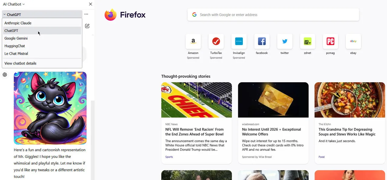 Firefox : l'accès aux chatbots d'IA directement depuis la barre latérale, voici comment faire
