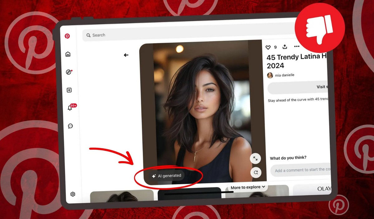 Comment repérer les créations par IA sur Pinterest