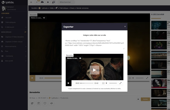 Player audio vidéo exportable