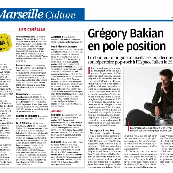 Grégory Bakian à L'espace Julien