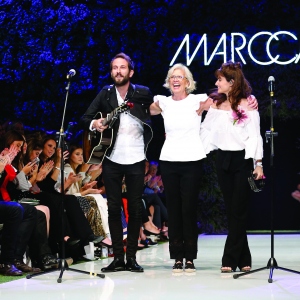 The designer Karin Veit and the band Lola Marsh attend the Marc Cain Fashion Show