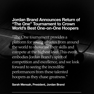 Jordan annonce le retour de Â« The One Â», le tournoi qui sacre le meilleur basketteur et la meilleure basketteuse au monde en 1 contre 1