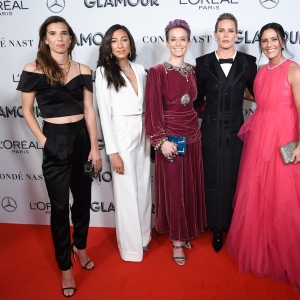 Tobin Heath, Christen Press, Megan Rapinoe, Ali Krieger and Ashlyn Harris attend the 2019 Glamour Women