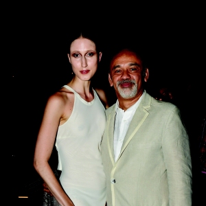 Ana Cleveland and Christian Louboutin attend Loubhoutan Express presentation