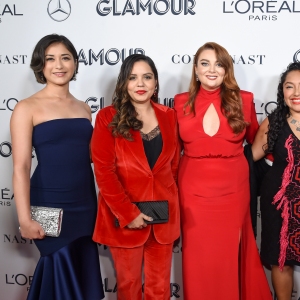 Andrea Meza, Mayra Jimenez, Samantha Barry, Lucia Allain, and Erika Andiola attend the 2019 Glamour Women