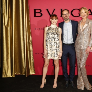 Emilia Schuele, Bart de Boever and Lilly zu Sayn Wittgenstein during the Bulgari party