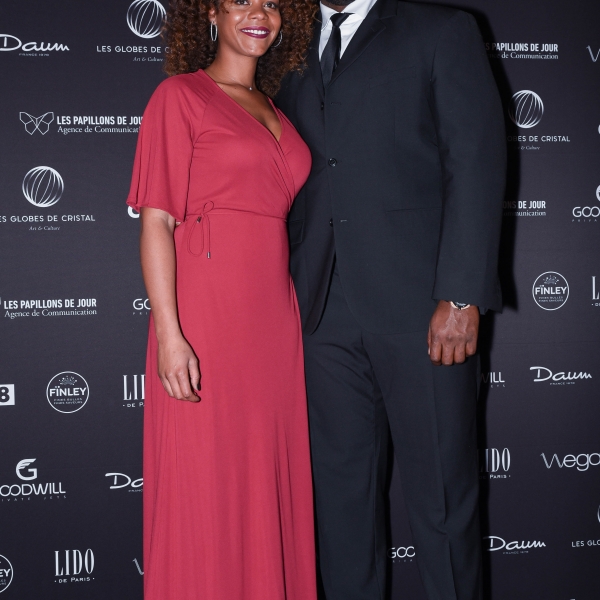Teddy Riner et sa compagne à la cérémonie des Globes de Cristal