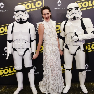 Actress Phoebe Waller-Bridge and Stormtroopers