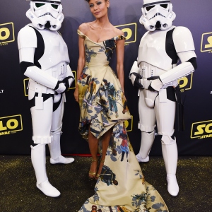 Actresess Thandie Newton and Stormtroopers