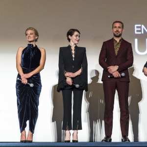 Sur scène Claire Foy, Damien Chazelle, Olivia Hamilton, Ryan Gosling