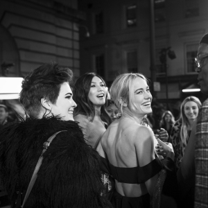 Gemma Chan, Brie Larson and Samuel L. Jackson attend the UK Gala Screening of Marvel Studios