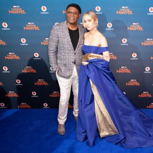 Samuel L. Jackson and Brie Larson attend the UK Gala Screening of Marvel Studios