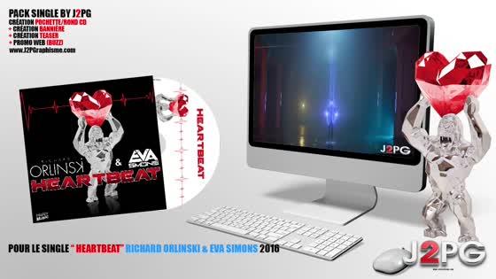 Single - Heartbeat - Richard Orlinski & Eva Simons (Design - Promoweb by J2PG)