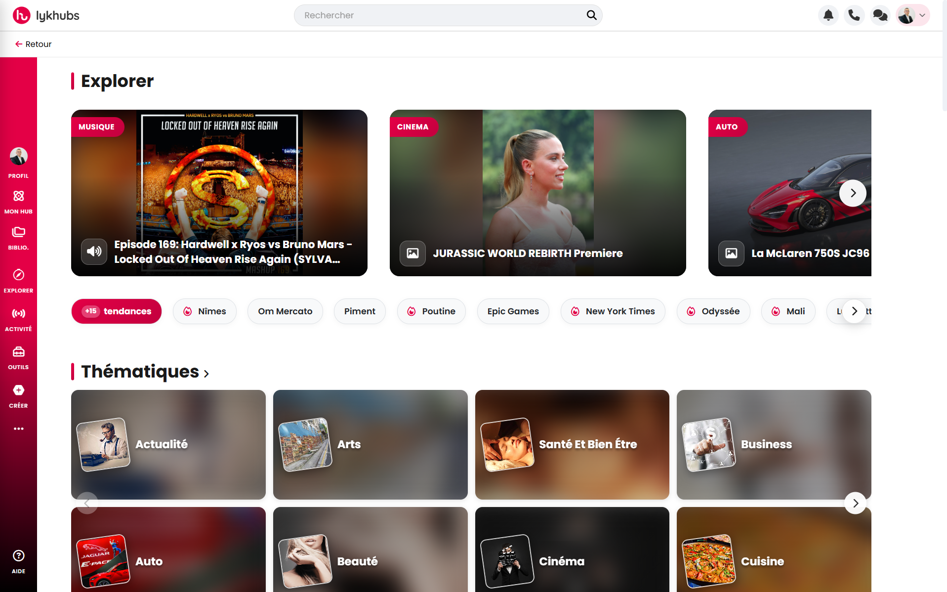 La découverte intelligente de contenus passionnants